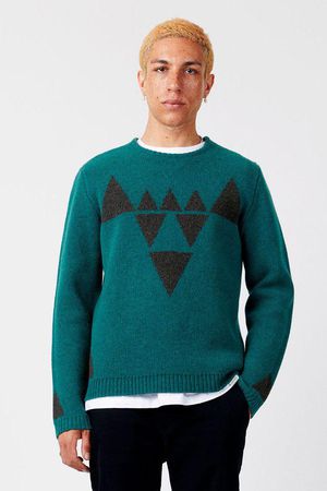 Chris Shetland Wool Jumper in Emerald
