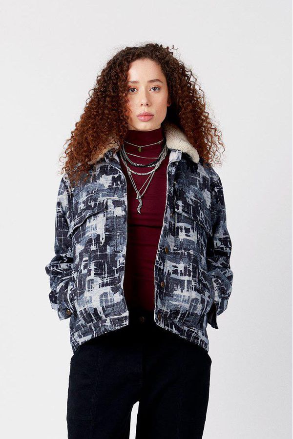 image of Ever Fleece Lined Organic Cotton Jacket in Indigo