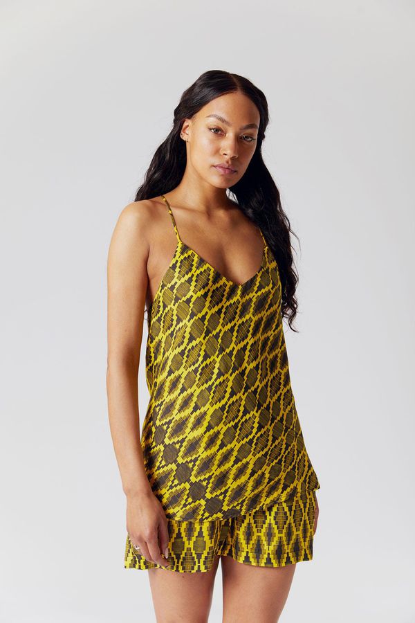 image of Thana Cupro Shorts in Tangerine