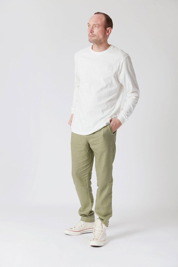 image of August Organic Linen Trousers in Khaki