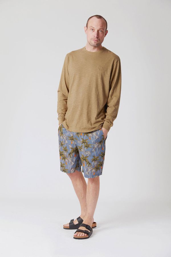 image of Jerry Organic Linen Shorts in China Blue