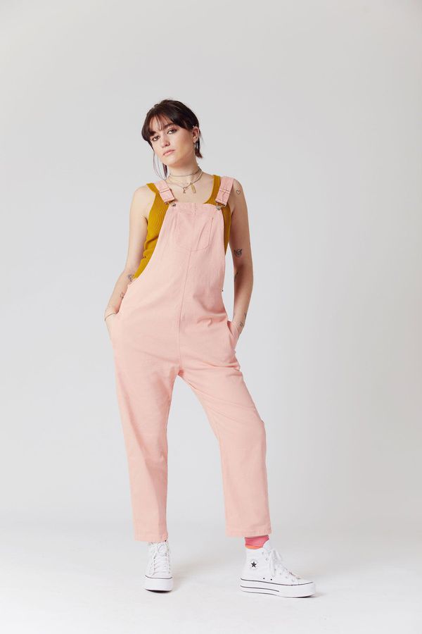 image of Joy Organic Cotton Dungarees in True Pink