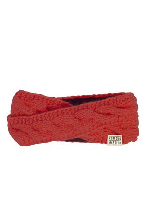 Ginger Hand Knitted Lambswool Ear Warmer in Flame