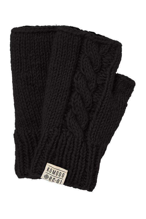 image of Dancer Hand Knitted Lambswool Mittens in Black