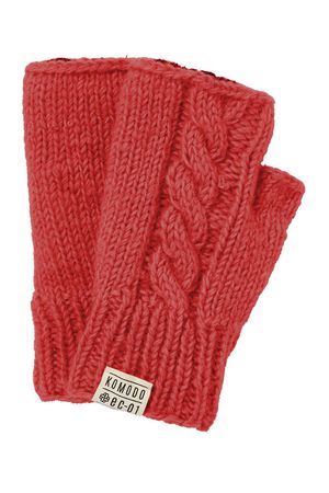 Dancer Hand Knitted Lambswool Mittens in Flame