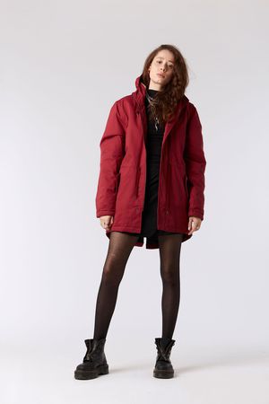 Wilson Water Resistant Organic Cotton Parka in Burgundy