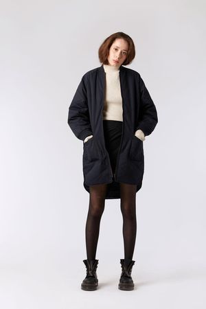 Sofia Organic Cotton Coat in Ink