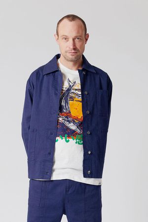 Larry Organic Cotton Jacket in Navy