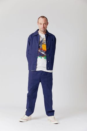 Nizana Organic Cotton Trousers in Navy