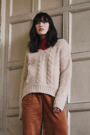 Romy Lambswool Jumper in Camel