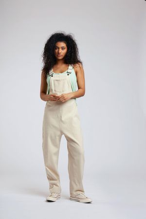 Joy Organic Cotton Dungarees in Sand