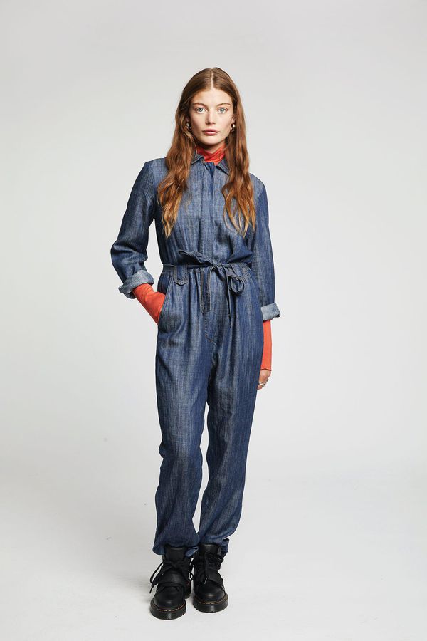image of Shiva Tencel Jumpsuit in Dark Indigo