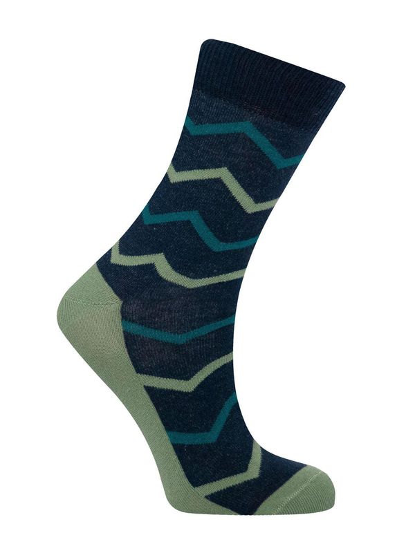 image of Zig Zag Organic Cotton Socks in Navy