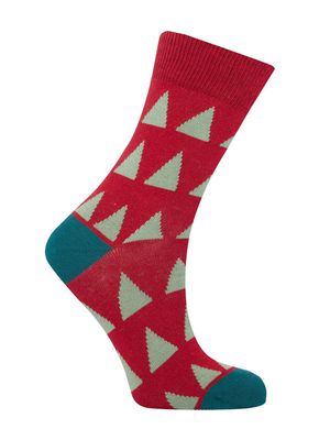 Triangle Organic Cotton Socks in Red