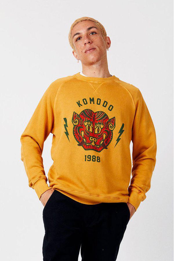 image of Tiger Organic Cotton Melange Crew in Mustard