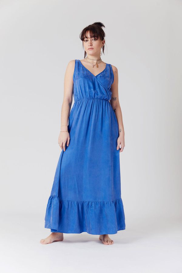 image of Whirlygig Cupro Dress in Blue