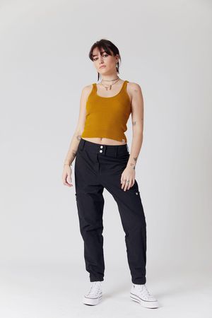 Feather Organic Cotton Trousers in Black