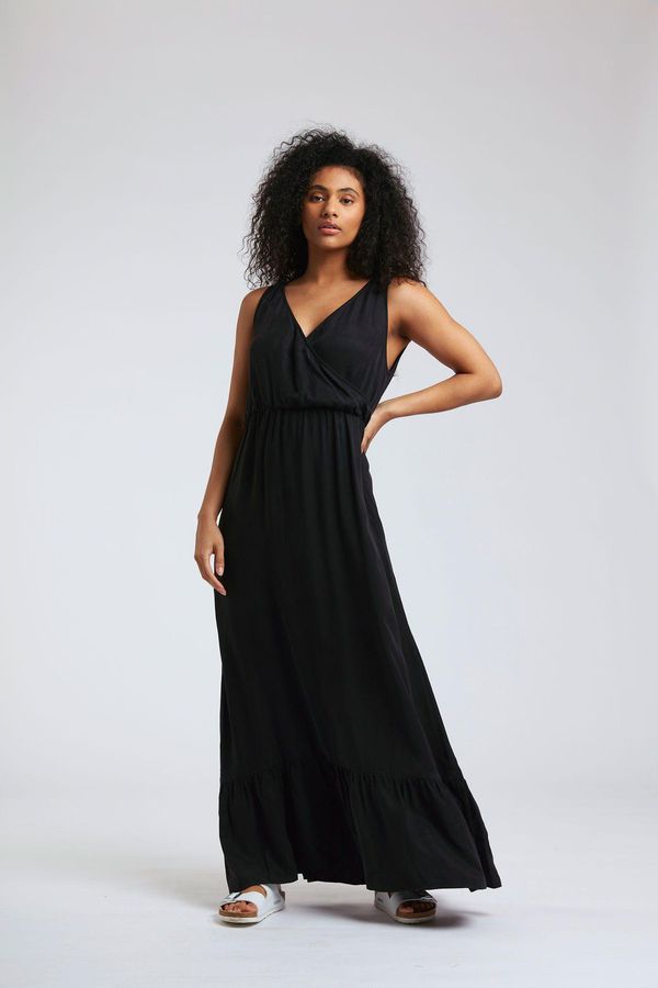 image of Whirlygig Cupro Dress in Black Coffee