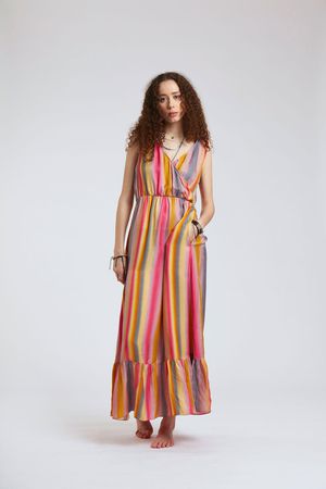 Whirlygig Cupro Dress in Glasto Nudes