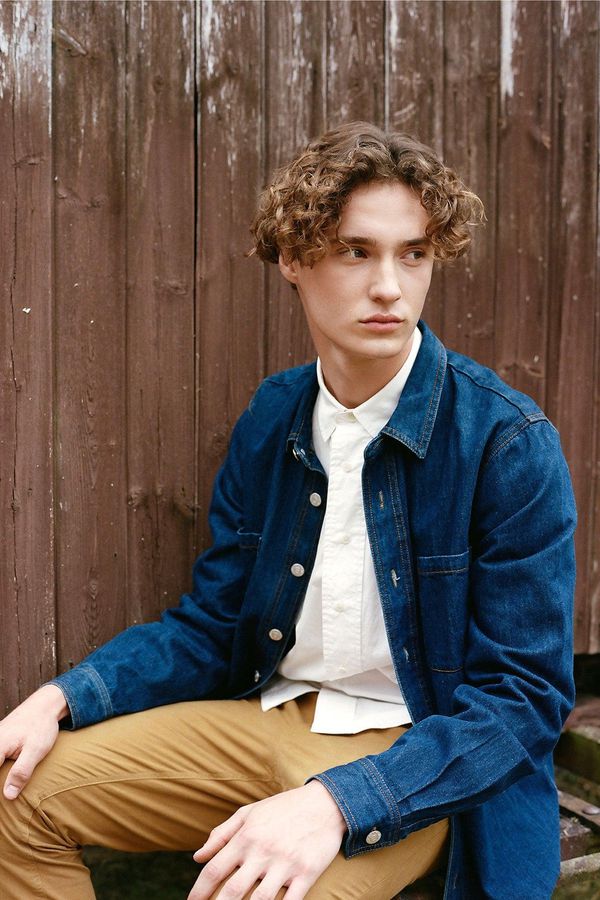 image of Jean Organic Cotton Shirt in Indigo Blue