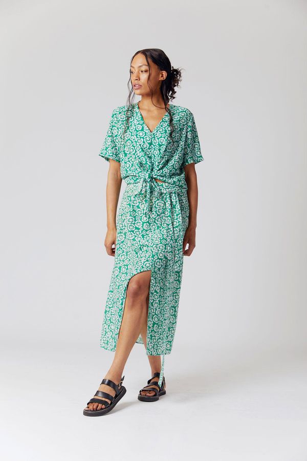 image of Pansy Floral Printed Rayon Skirt