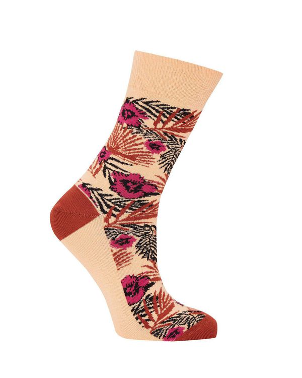 image of Tropical Organic Cotton Socks in Peach
