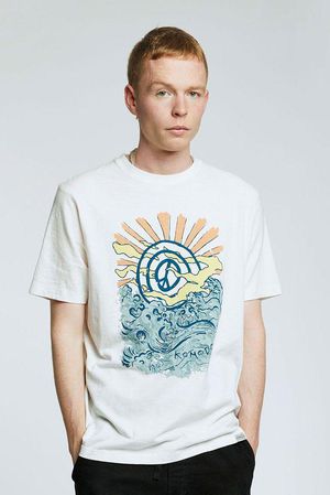 Kin Peace Wave Organic Cotton Tee in Off White