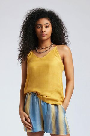 100 Club Cupro Top in Ochre