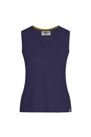 Mala Organic Linen Top in Navy