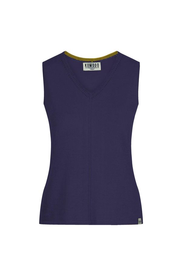 image of Mala Organic Linen Top in Navy