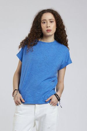 Sunrise Hemp Tee in Cobalt Blue