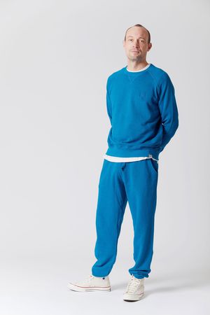 Adam Organic Cotton Mens Trackpant in Teal Blue