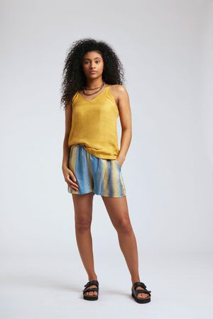 Thana Cupro Short in Glasto Blues
