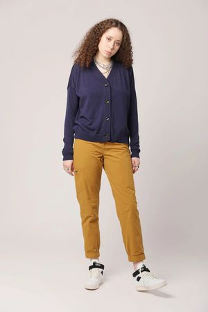 Feather Organic Cotton Trousers in Bronze Brown