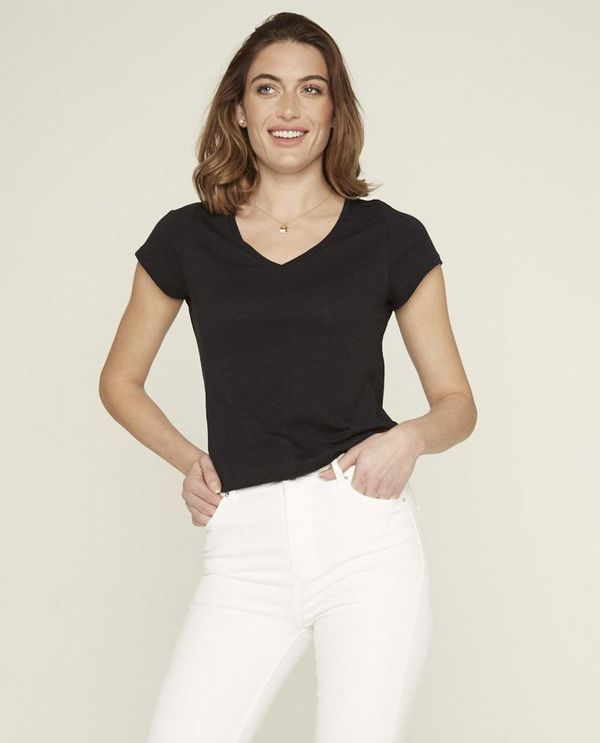 image of The Organic Cotton V-Neck T-Shirt in Black