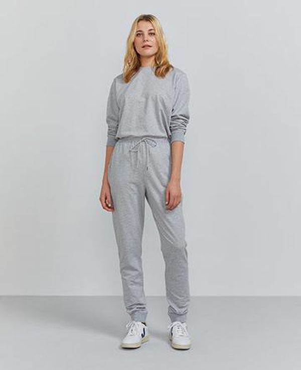image of Organic Cotton Zip-Back Jumpsuit Grey Marl
