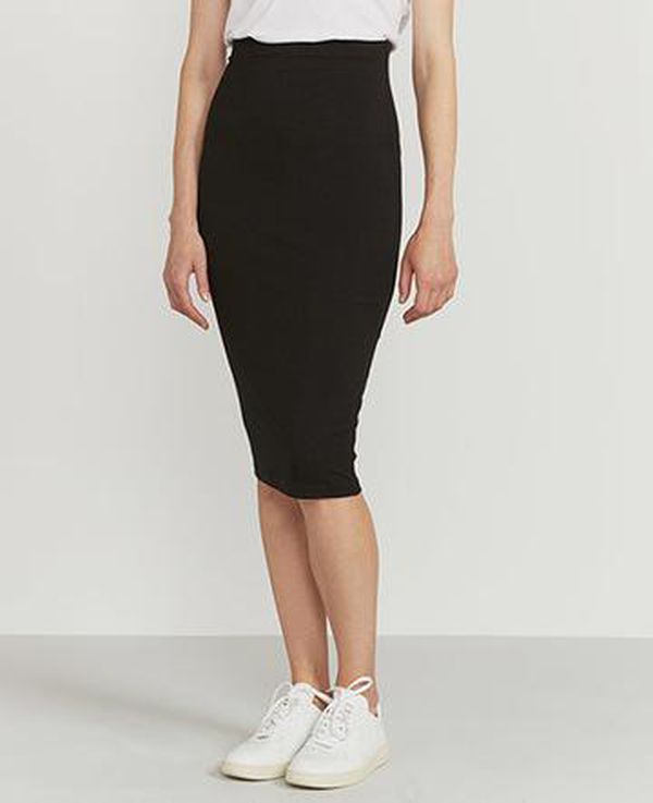 image of Tencel Fitted Tube Skirt in Black