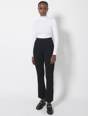 Compact Organic Cotton Kickflare Pants in Black