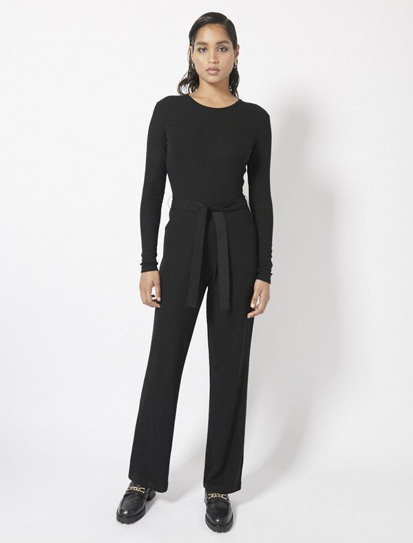 image of Tencel Rib Jumpsuit in Black