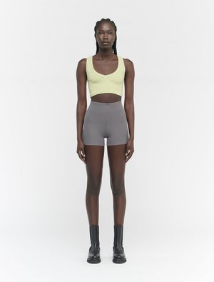 Tencel Rib Cycling Shorts in Mid Grey