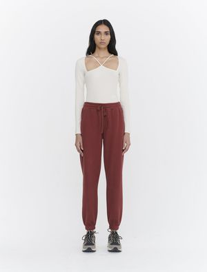 Organic Cotton French Rib Joggers in Fig
