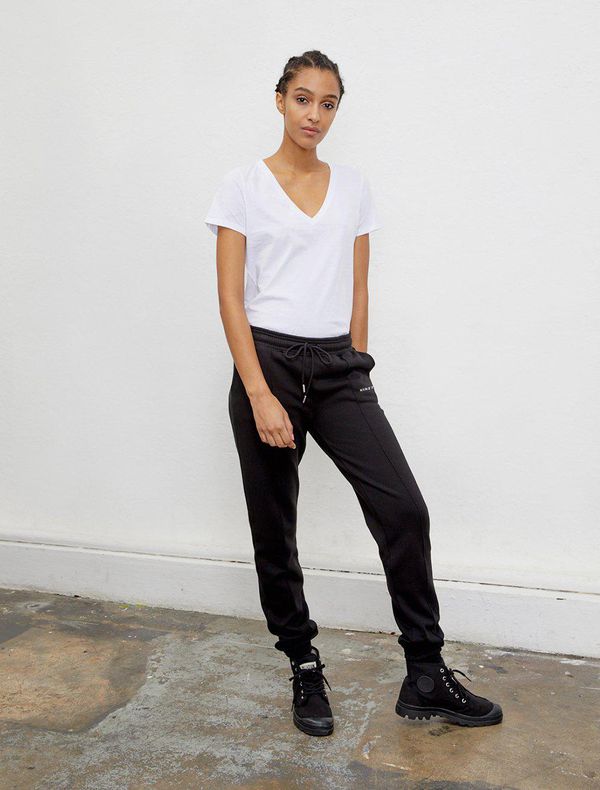 image of Organic Cotton Branded Boy-Fit Jogger in Black