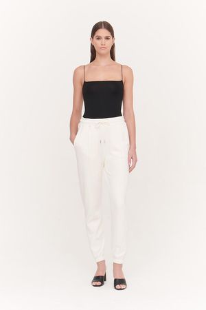 Peter Organic Cotton Heavy Loopback Boyfit Sweatpants in Off White
