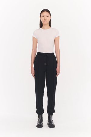 Peter Organic Cotton Heavy Loopback Boyfit Sweatpants in Black