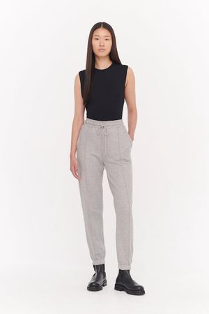 Peter Organic Cotton Heavy Loopback Boyfit Sweatpants in Grey Marl
