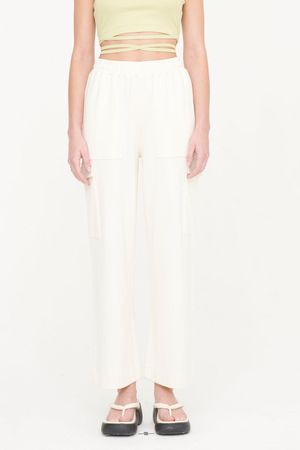 Finley Organic Cotton Heavy Cargo Pants in Ecru