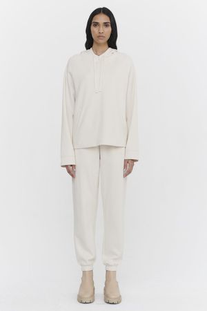 Organic Cotton French Rib Hooded Parka in Cloud