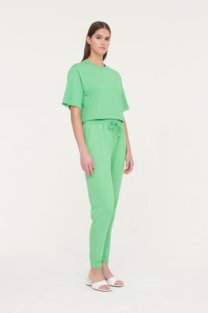 Luella Organic Cotton Cropped T-Shirt in Apple Green