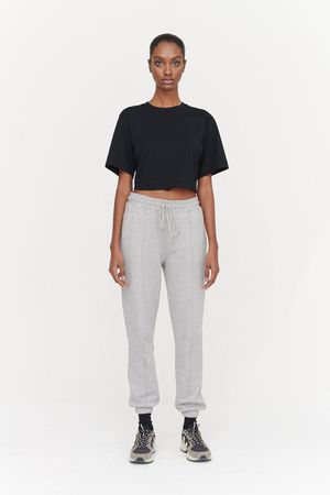 Luella Organic Cotton Cropped T-Shirt in Black