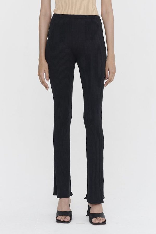 image of True Knit Sunburst Rib Split Seam Legging in Black